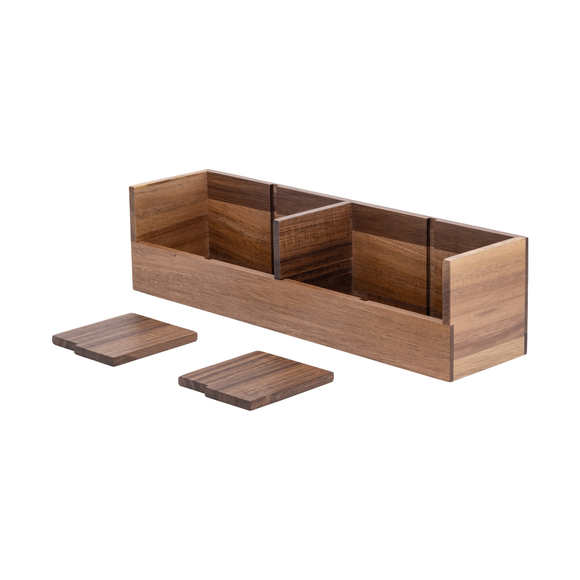 Seville Classics Small Acacia Desktop Organizer